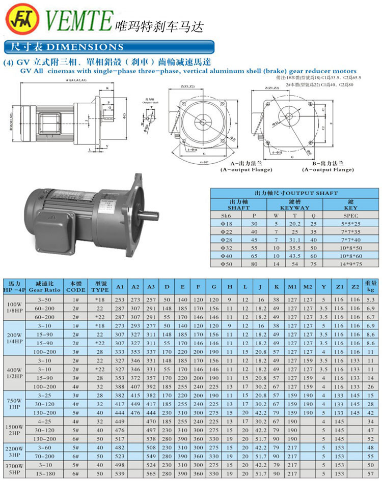 GV立式三項(xiàng)，單項(xiàng)齒輪減速馬達(dá)
