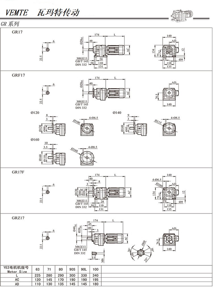 R17減速機(jī)圖紙，R00系列齒輪減速器尺寸圖