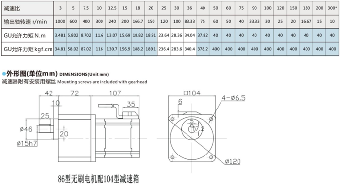 無(wú)刷直流齒輪減速電機(jī) (3)