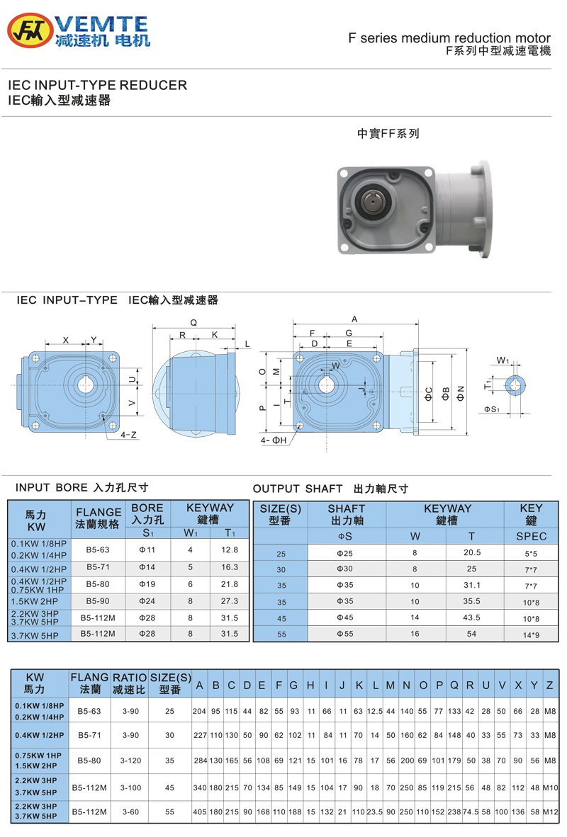 縮框型法蘭入孔出通用款0.1-3.7KW