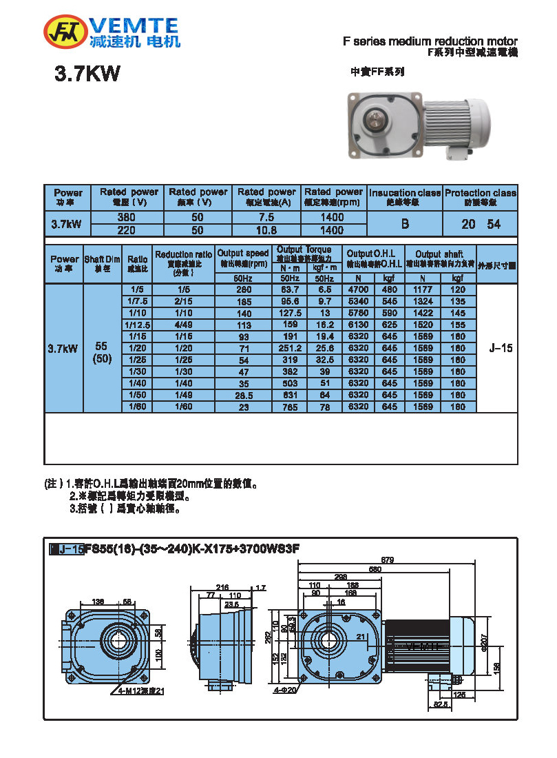 縮框型3.7KW-實(shí)心軸